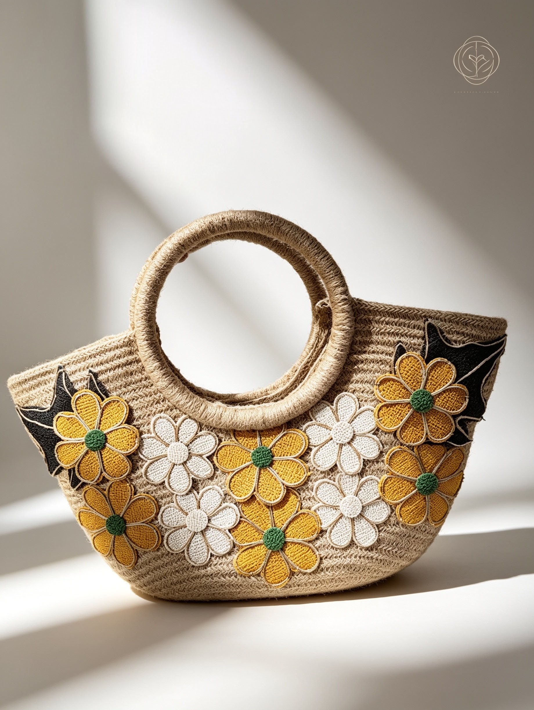 Handmade Floral Crochet Tote Bag for Women